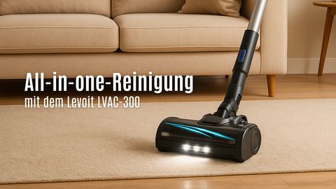 Der Levoit LVAC-300 auf einem beigen Teppich - Foto: Wunderweib